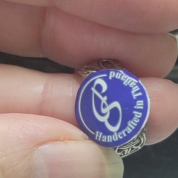 Amethyst Sterling Silver Celtic Borre Ring in Sterling Silver Size 7 or 8 - Picture 6 of 6